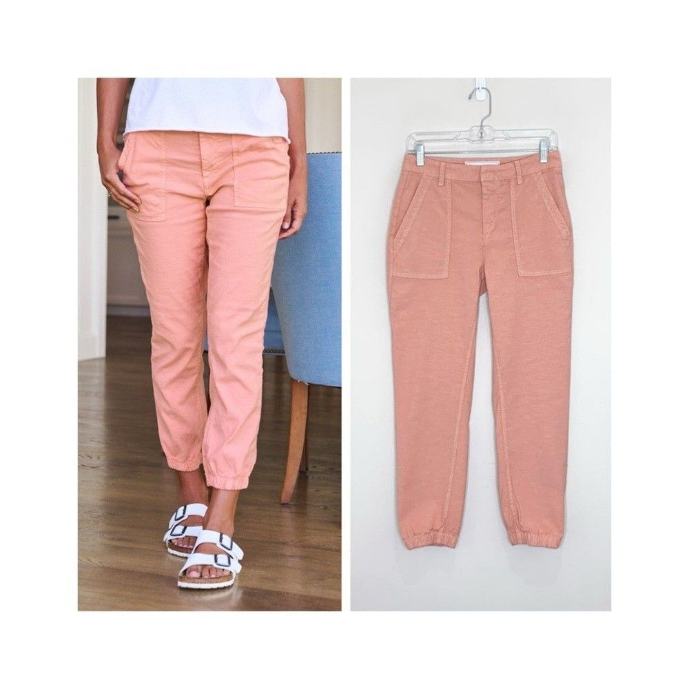 Frank & Eileen Jameson Performance Linen Utility Joggers Pants Womens 10 Mango
